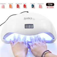 72W SUN5 Pro UV Lamp LED Nail Lamp Nail Dryer For All Gels Polish Sun Light Infrared Sensing 10/30/60s Timer Smart For Manicure - SIMO CHINA