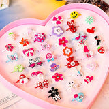 2pcs/lot Trendy Children Kids Sweet Cute Adjustable Cartoon Crystal Alloy Rings Fashion Jewelry Gifts  Randomly - SIMO CHINA