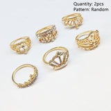 2pcs/lot Trendy Children Kids Sweet Cute Adjustable Cartoon Crystal Alloy Rings Fashion Jewelry Gifts  Randomly - SIMO CHINA