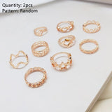 2pcs/lot Trendy Children Kids Sweet Cute Adjustable Cartoon Crystal Alloy Rings Fashion Jewelry Gifts  Randomly - SIMO CHINA