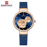 Luxury Brand NAVIFORCE Ladies Watch Fashion Creative 3D Rose Women Business wrist watches waterproof Clock Relogio Feminino 2020 - SIMO CHINA