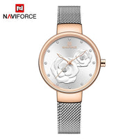 Luxury Brand NAVIFORCE Ladies Watch Fashion Creative 3D Rose Women Business wrist watches waterproof Clock Relogio Feminino 2020 - SIMO CHINA