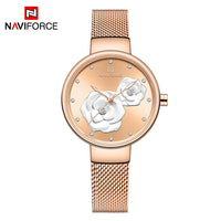Luxury Brand NAVIFORCE Ladies Watch Fashion Creative 3D Rose Women Business wrist watches waterproof Clock Relogio Feminino 2020 - SIMO CHINA