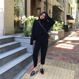 CBAFU autumn spring knitted tracksuit turtleneck sweatshirts women suit clothing 2 piece set knit pant female pants suit D226 - SIMO CHINA
