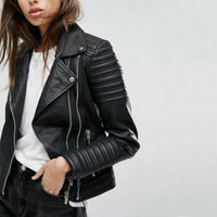 2019 New Fashion Women Soft Motorcycle Faux Leather Jackets Ladies Long Sleeve Autumn Winter Biker Streetwear Black Pink Coat - SIMO CHINA