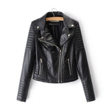2019 New Fashion Women Soft Motorcycle Faux Leather Jackets Ladies Long Sleeve Autumn Winter Biker Streetwear Black Pink Coat - SIMO CHINA